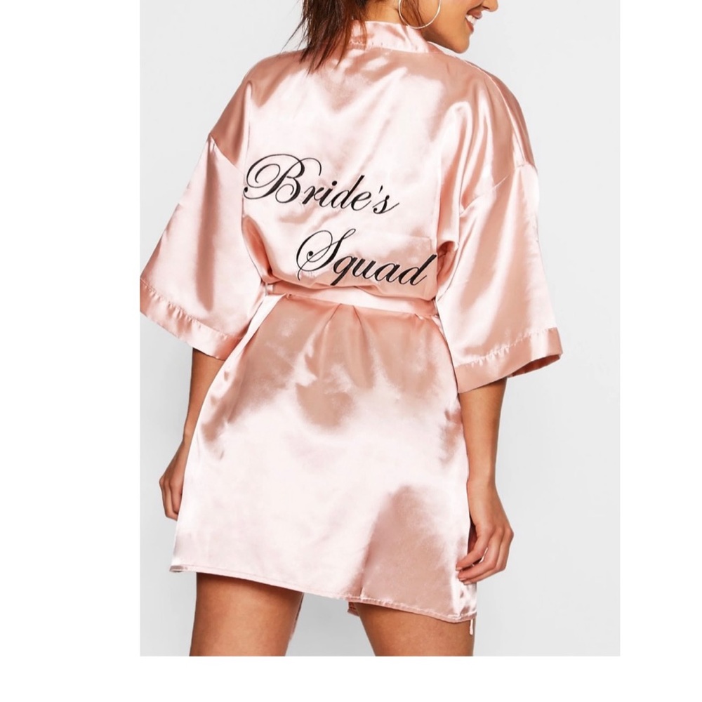 Satin Rose Gold Bride squad Robe💫